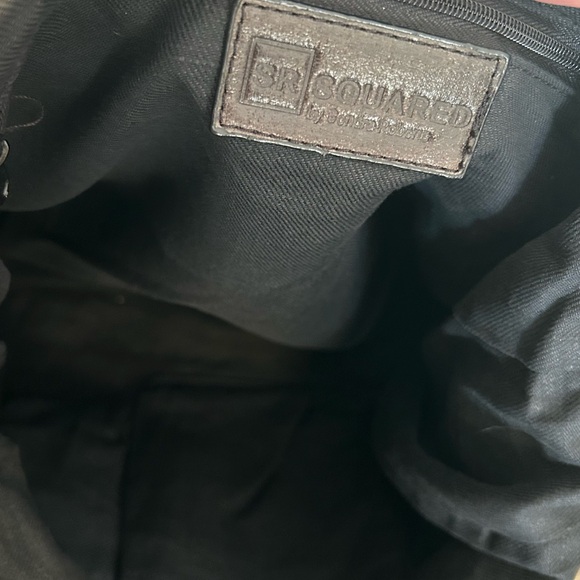 Sondra Robert Squared Vintage Faux Leather Black Rare Shoulder Bag Purse EUC - Picture 12 of 16